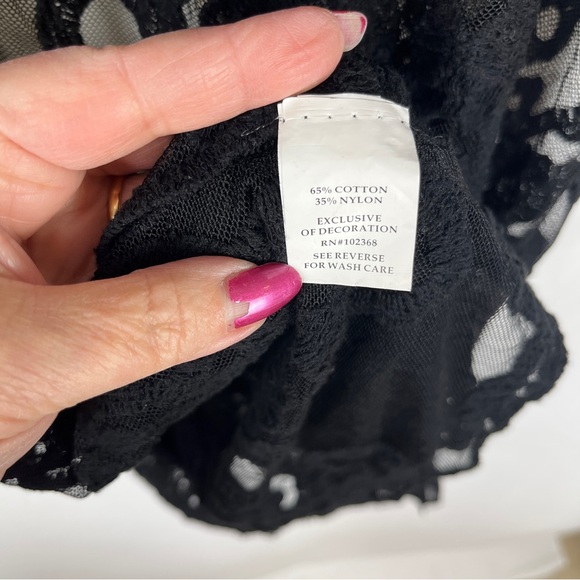 Blue Island - Black Lace Duster Cover-Up - Kimono Cardigan Jacket, Size Medium - Picture 6 of 7